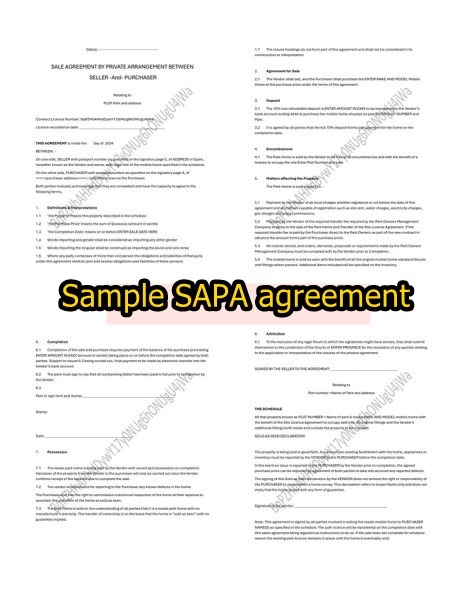 Sample SAPA agreement
